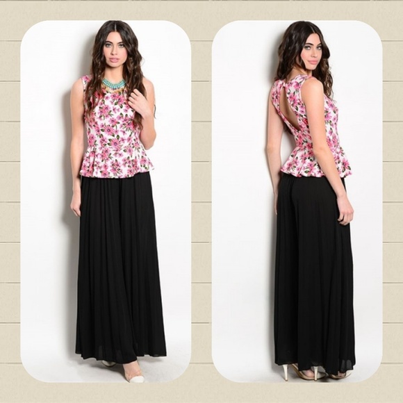 BLACK IVORY PINK ROMPER - Picture 5 of 6